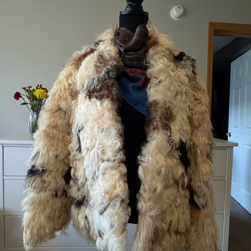Original Fur Jacket in Cream and Brown